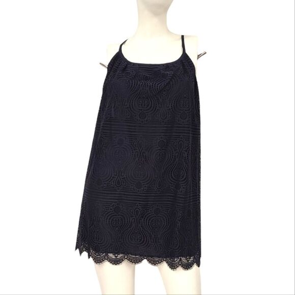 LOFT Plus Size Navy Blue Lace Sleeveless Blouse Womens Size 24 Tank Dressy - Picture 1 of 9